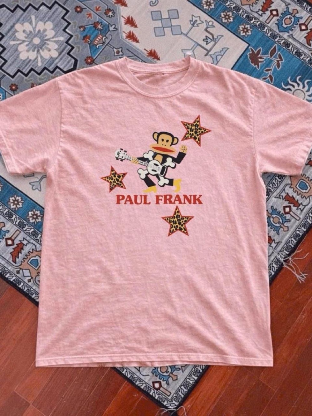 Gildan Pink Paul Frank Graphic Tee with Leopard Stars